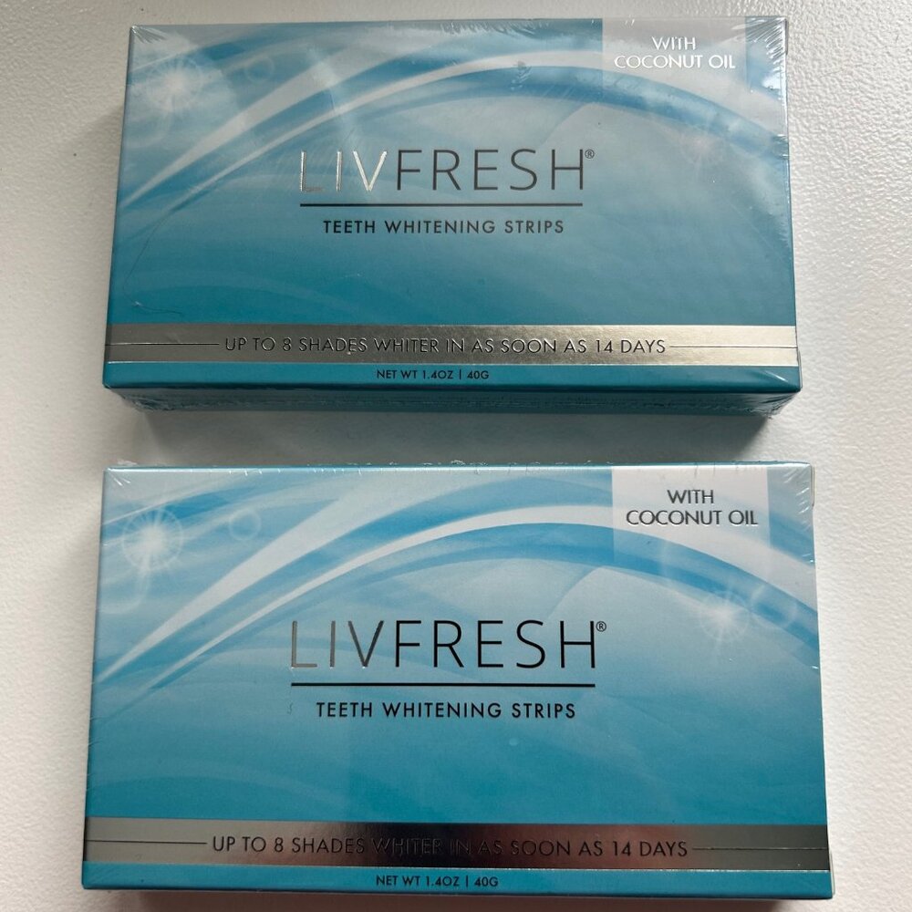 LIVFRESH Whitening Strips 2 boxes new and sealed